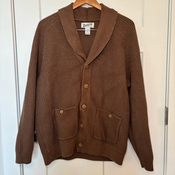 Men’s Duluth Heavy Knit Brown Cardigan Sweater